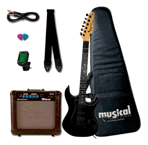 Guitarra Tagima Tg-520 Tg 520 Bk Kit Com Amp Luxo