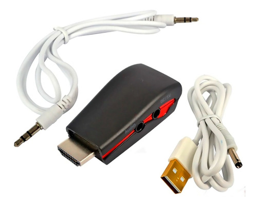 Adaptador Convertidor De Hdmi A Vga Activo Audio Y Corriente