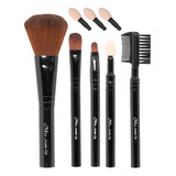 Miniso Kit Brochas De Maquillaje Negras 10.5 Cm 5 Piezas