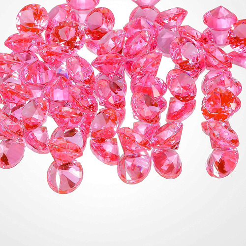 Diamantes De Juguete Deodari, Plástico, Rosa Claro, 75 Pcs
