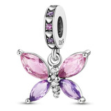 Charm Mariposa Cristal Y Plata925 Compatible Pandor C/cadena