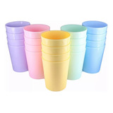 Vasos Rigidos Cumpleaños Colores Pastel Surtidos 300ml X30u