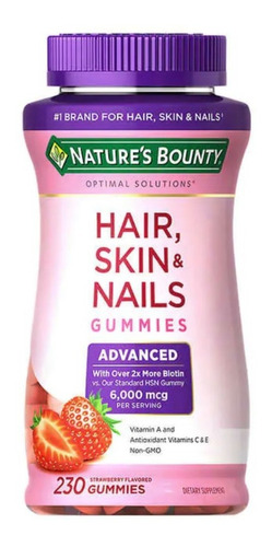 Hair Skin Nails Narure's Bounty Advanced 6000mcg 230 Gummies