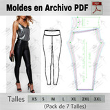 Moldes Patrones Imprimibles De Ropa Calza Chupin Xs Al 3xl