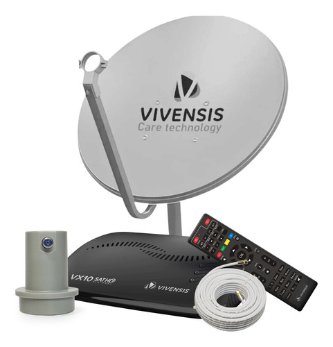 Kit Vivensis Receptor Digital Vx10 Antena 60cm Lnbf Ku Cabo