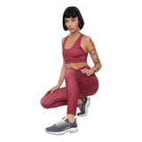 Calza Deportiva Mujer Full Print Rojo Corona