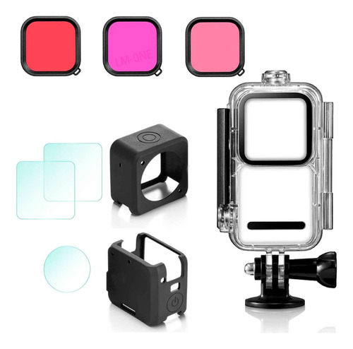 Case Buceo 60m + Filtros+ Fundas Micas For Dji Osmo Action 2