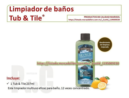 Limpiador Multiusos Biodegradable, Para Baño Tub & Tile 