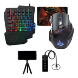 Kit Gamer Teclado One Hand E Mouse + Kit Cel 3.0 + Mouse Pad