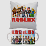 Almohadón 40x40 Y Taza Roblox Juego Regalos Personalizados