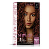 Kit Tintura Amend  Supéria Color Coloraçã Creme Tom 6646 Vermelho Cereja Para Cabelo