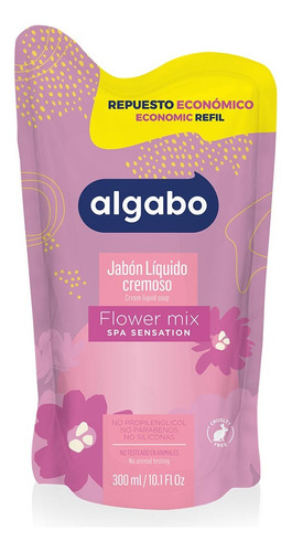 Repuesto Jabón Líquido Flower Mix Dp 300ml Algabo