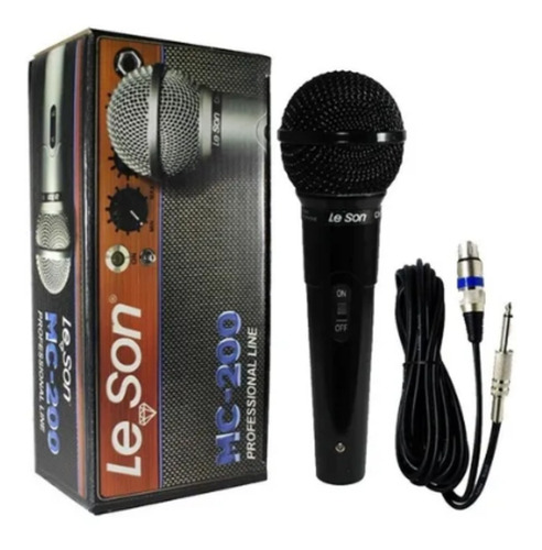 Microfone Profissional Fio Le Son Mc200 Dinâmico Cardioide