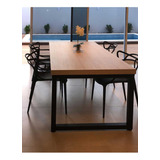 Mesa De Jantar Estilo Industrial (200 X 90) C/ 6 Cadeiras