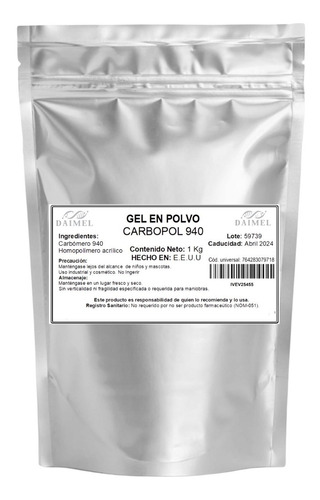 Carbopol 940 Original Carbomero Polvo Gel Antibacterial 1kg