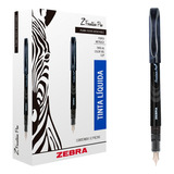 Pluma Fuente Punta De Metal Z Fountain Pen Zebra 12 Piezas. Color Del Exterior Negro