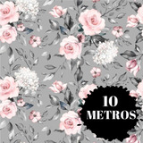 Papel De Parede Autocolante 10 Metros Flores Delicadas  