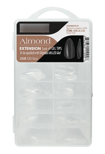 Tips Soft Gel Almond Transparente Mia Secret 120 Unidades