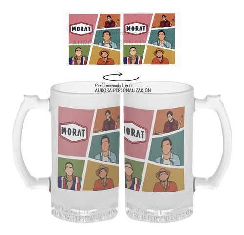 Mug Cervecero Taza Morat  Vidrio Opalizado