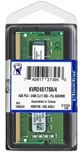 Memoria Kingston 4gb Pc4-2400 Cl17 Sodimm