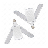 2 Focos Led Para Casa Tipo Ventilador 3 Aspas Focos Led E27 Color De La Luz Transparente / Luz Blanca