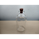 Frasco Botella De Vidrio Transparente Con Tapón De Goma