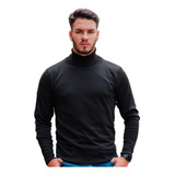 Cacharrel Blusa Frio Tricot Lã Masculina Canelada Gola Alta