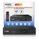 Decodificador Digital Isdbt U-006 Sintonizador Tda Full Hd + Av 110v/220v