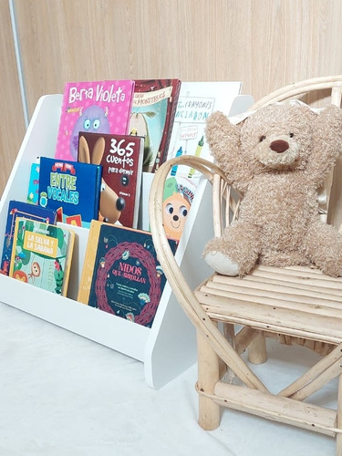 Biblioteca Montessori - Porta Libros Infantil Pintada 