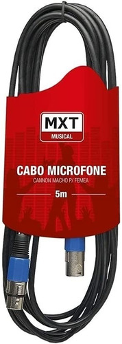 Cabo Microfone Xlr Canon Macho E Fêmea Balanceado 5 Mts Mxt