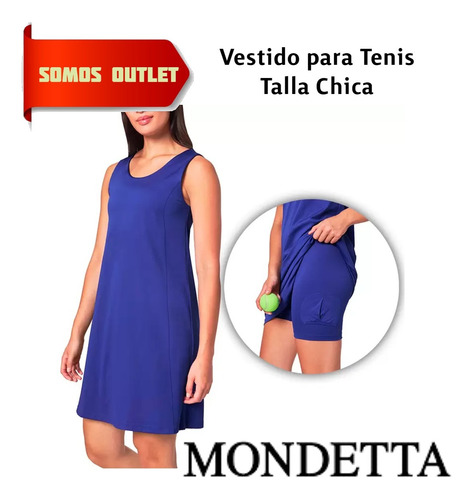 Vestido Deportivo 2 En 1 Azul Mondetta Talla Chica Original