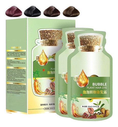 Burbujas Naturales Para Teñir El Cabello Con Plantas, 20 Ml