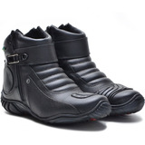 Bota Motociclista Em Couro Legitimo Semi-ipermeavel Ref 271