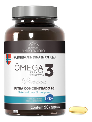 Ômega 3 Tg Ultra Concentrado Da Noruega C/ Vitamina E 1200mg