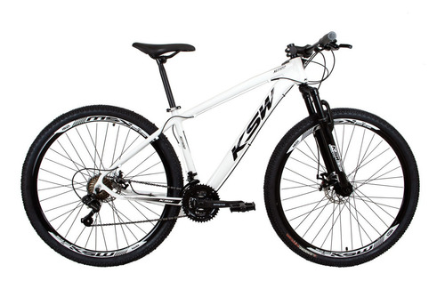 Bicicleta Aro 29 Ksw 27 Velociddes - Freio Hidraulico Tamanho Do Quadro 19   Cor Branco