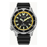 Reloj Citizen Promaster Buceo Automático Ny0130-08e Hombre Color De La Correa Negro Color Del Bisel Negro Color Del Fondo Negro