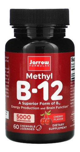 Suplemento En Comprimidos Masticables Jarrow Formulas  Methyl Methyl B-12 Vitamina B12 Sabor Cereza En Pote 60 Un