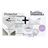 Protector Colchón Impermeable Ks + 2 Almohadas Antiviral Std