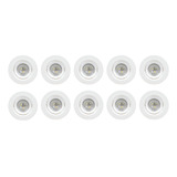 Kit 10 Spots Led Redondo Embutir Galaxy 3w 3000k Luz Amarela