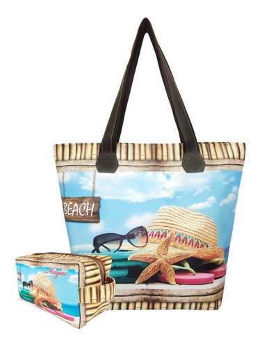 Bolsa Moda Praia Necessaire Feminina Estrela Mar Magic 083