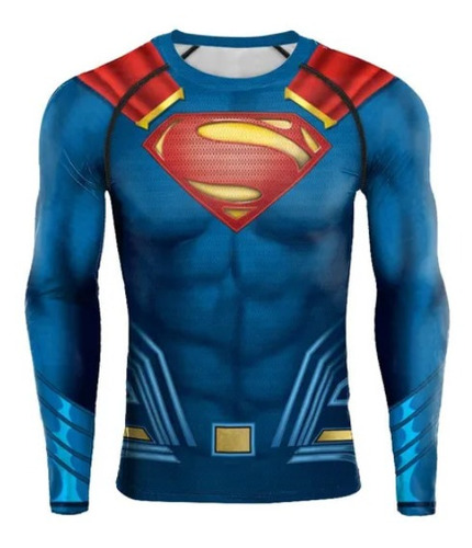 Camisa De Compresión Estampada Superman Para Hombre