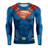 Camisa De Compresión Estampada Superman Para Hombre