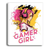 Cuadro Decorativo Para Cuarto Femenino: Gamer Girl 40x50cm