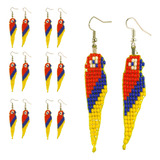 6 Pares Aretes Guacamaya Colombiana Artesanía Souvenir