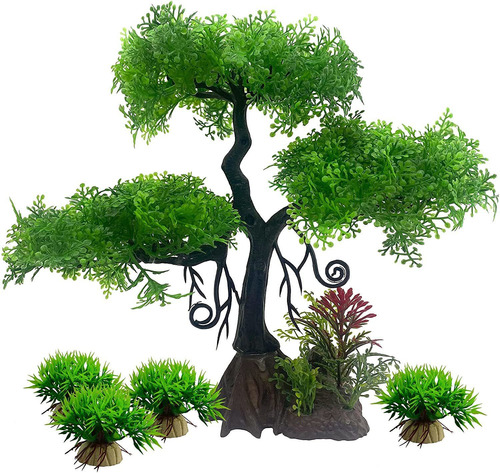 Plantas Artificiales Miukingpet, Decorativas P/ Acuarios, 5u