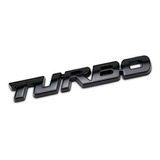 Pegatina Emblema Metal Turbo 3d Para Auto 12 X 1.4 Cm Negro