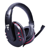 Headset Com Fio Jungle Cl-hj827 Preto 1,8m Clanm Cor Preto/vermelho