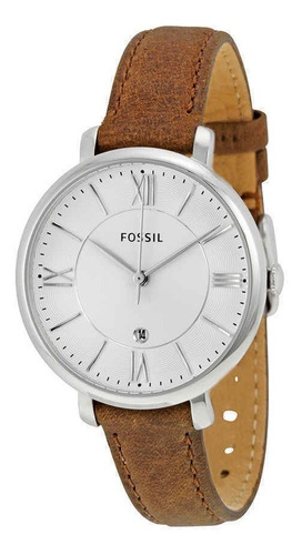 Reloj Fossil Es3708 Café/plateado.