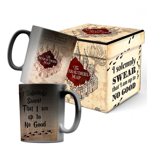 Taza Mágica Mapa Merodeador Personalizada Harry Potter Caja