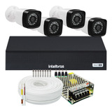 Kit 4 Cameras Segurança 1080p Full Hd Dvr Intelbras 8ch S/hd